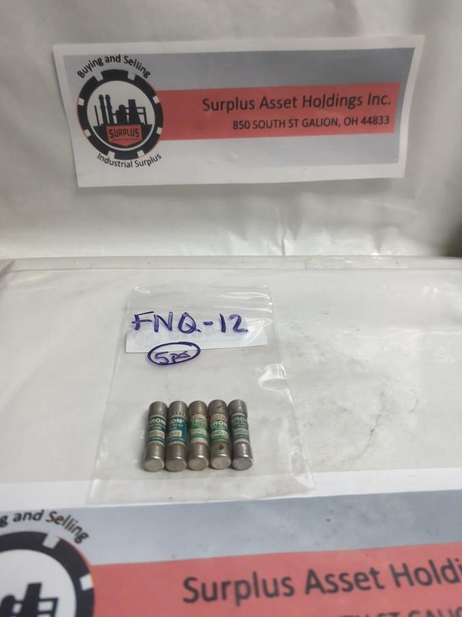 Used COOPER BUSSMANN,FNQ-12,TRON 12 AMP FUSE LOT OF 5 PRE-OWNED