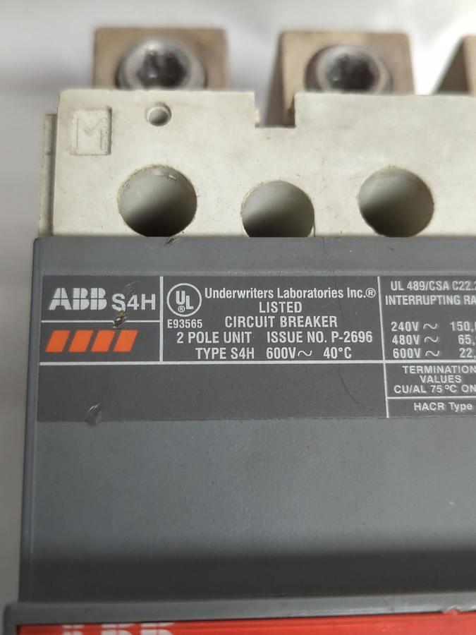 Used ABB,S4H,SACE PR211 CIRCUIT BREAKER 250 AMP PRE-OWNED