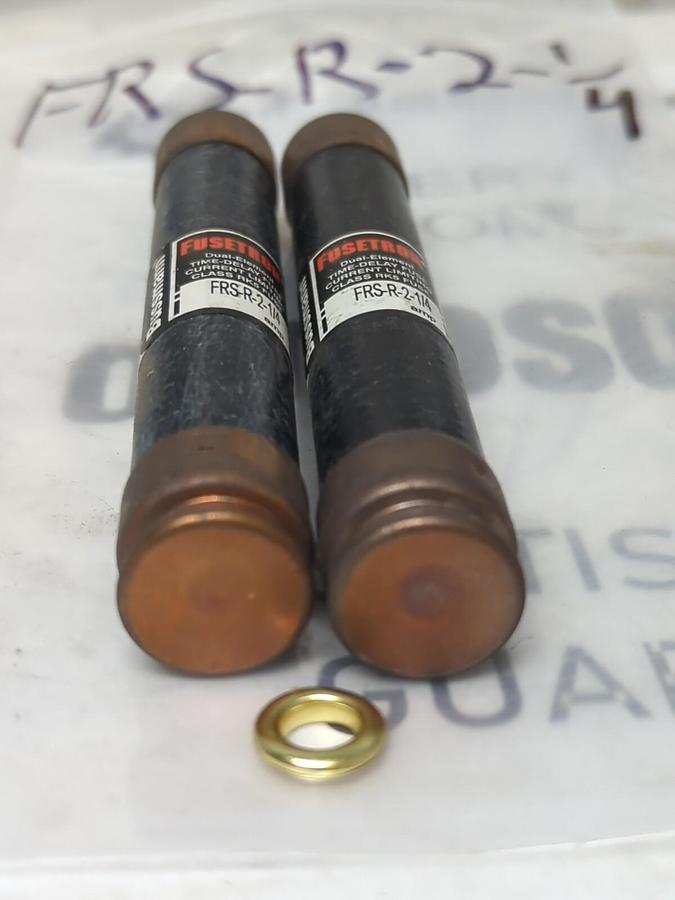 COOPER BUSSMANN,FRS-R-2-1/4,FUSETRON 2-1-4 AMP FUSE LOT OF 2 NOS
