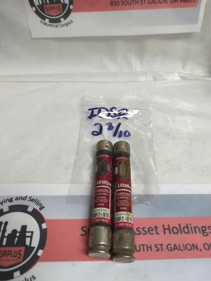 Used LITTELFUSE,IDSR2-8/10,INDICATOR 2-8/10 AMP FUSE LOT OF 2 PRE-OWNED
