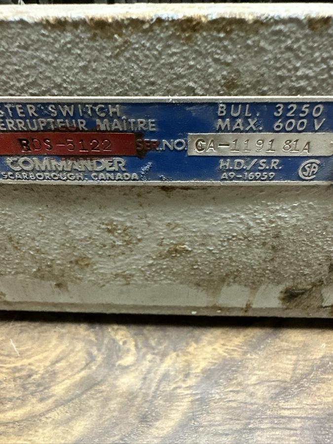 Hoist,RDS-5122,Master Switch Bul. 3250