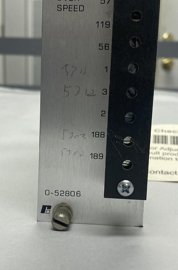 Used RELIANCE,0-52806,OVERSPEED BOARD REFURBISHED