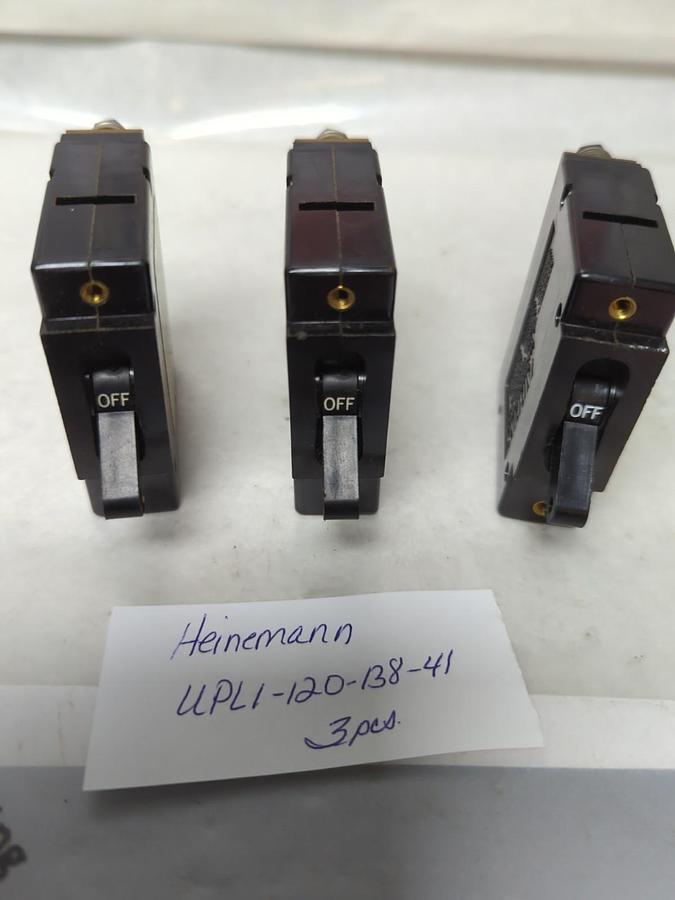 Used AIRPAX,UPL1-120-138-41,CIRCUIT BREAKER 10A 250VAC LOT OF 3 PRE-OWNED
