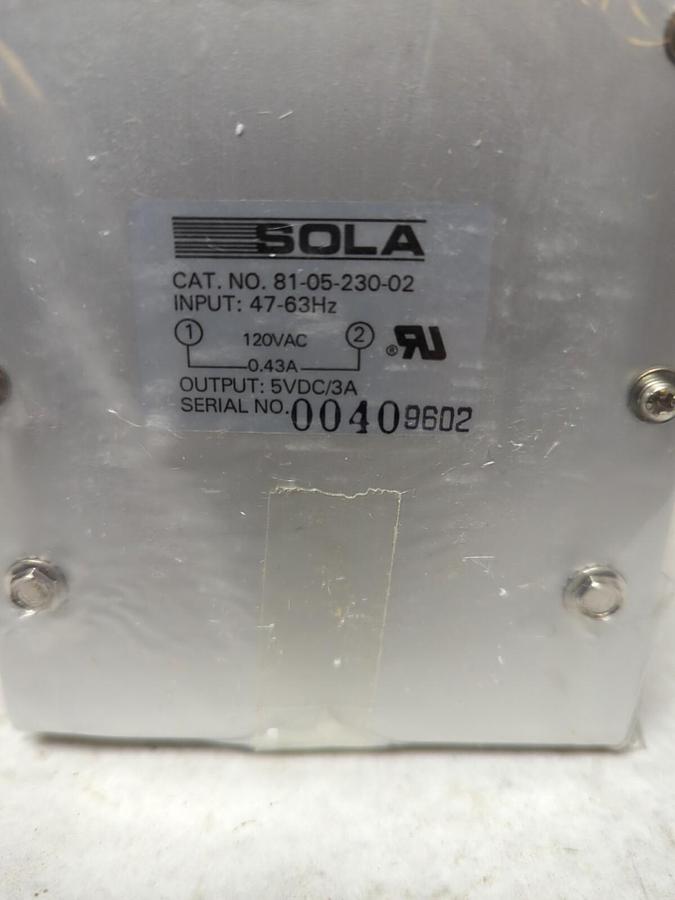 SOLA,081-00230-0200-05,POWER SUPPLY 120VAC 50/60HZ NOS