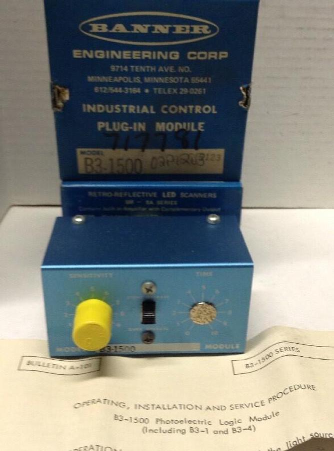 Banner Engineering,Model B3-1500,Industrial Control Plug-In Module LOT OF 2