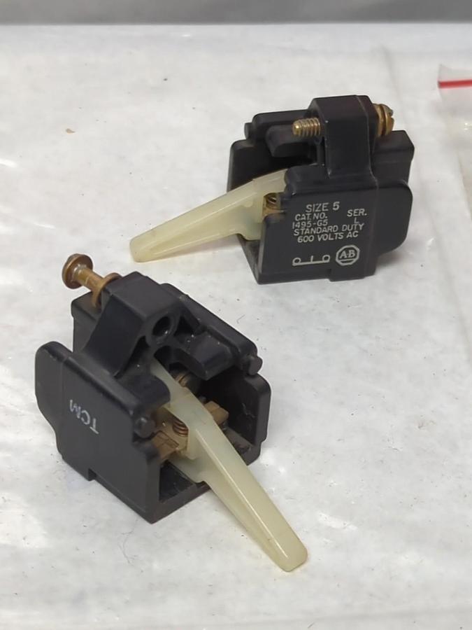 Used ALLEN BRADLEY,1495-G5,SERIES L AUXILIARY CONTACT LOT OF 2 PRE-OWNED