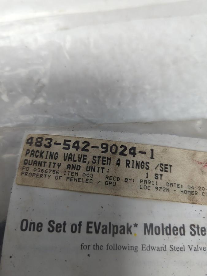 ARGO PACKING,09624,VALVE STEM PACKING 4 RING/SET NOS
