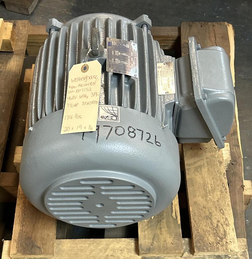TECO WESTINGHOUSE,EP7/52,MOTOR 7.5HP 230/460V 3510RPM 213T FRAME