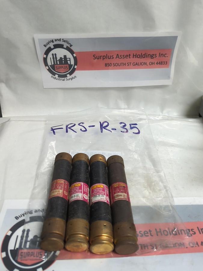 Used COOPER BUSSMANN,FRS-R-35,FUSETRON 35 AMP FUSE LOT OF 4 PRE-OWNED