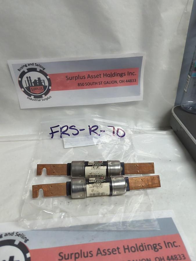 Used COOPER BUSSMANN,FRS-R-70,FUSETRON 70 AMP FUSE LOT OF 2 PRE-OWNED