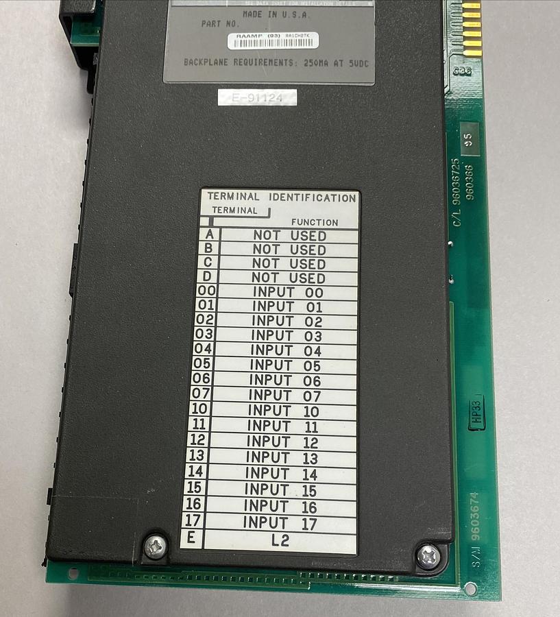 Used ALLEN BRADLEY,1771-IAD,SER B INPUT MODULE REFURBISHED