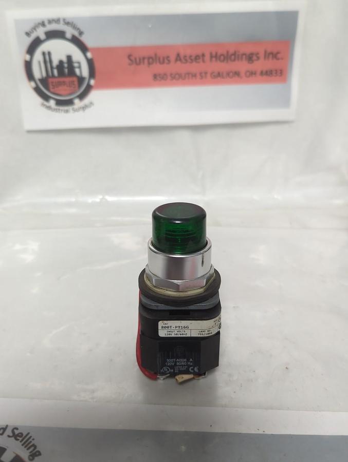 Used ALLEN BRADLEY,800T-PT16G,PUSH BUTTON GREEN SERIES T PRE-OWNED