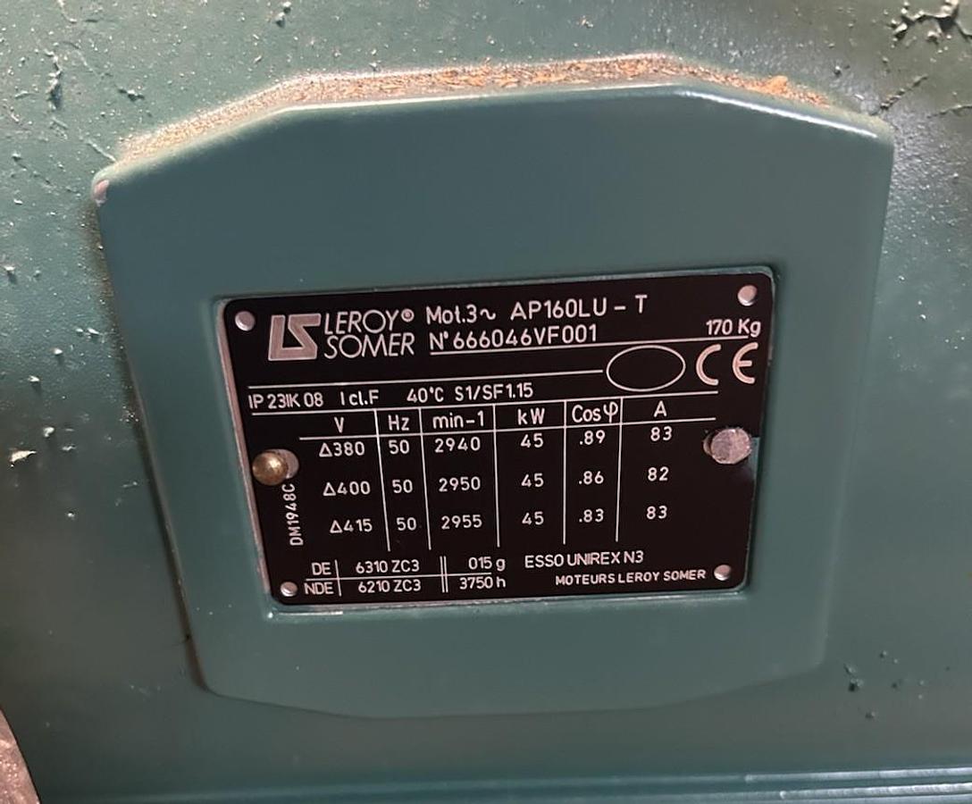 LEROY SOMER,AP160LU-T,45KW 60HP 380/415V 2940/2955RPM 3PH