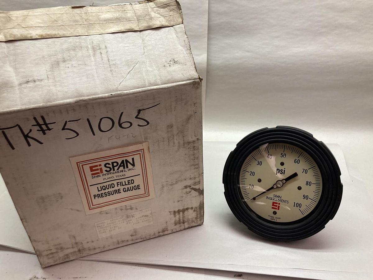 Si Span,DPX425,Liquid Filled Pressure Gauge 0-100 PSI