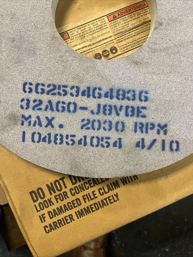 Used NORTON,32AG0-J8YBE,GRINDING WHEEL 32A 2030RPM 16X1X5