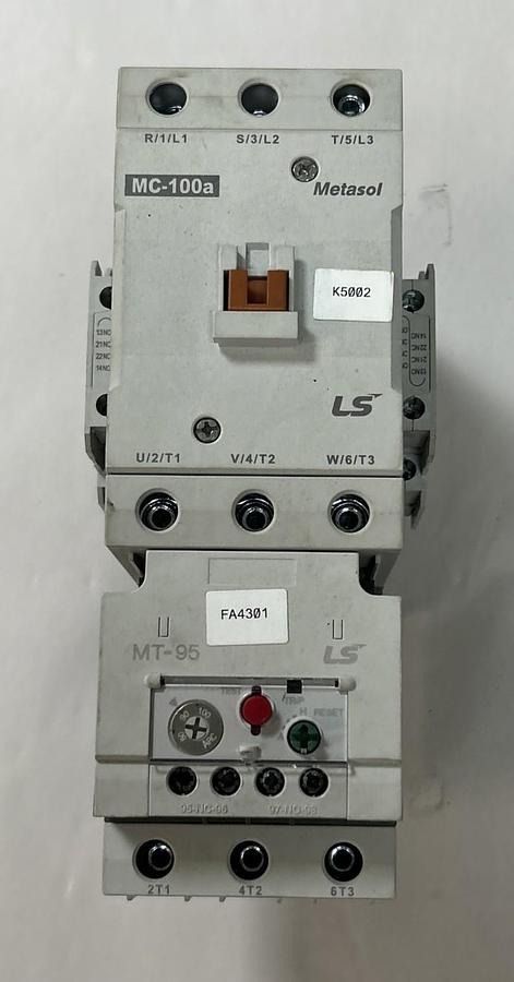 Used LS,MC-100A,CONTACTOR W/ MT-95 OVERLOAD RELAY