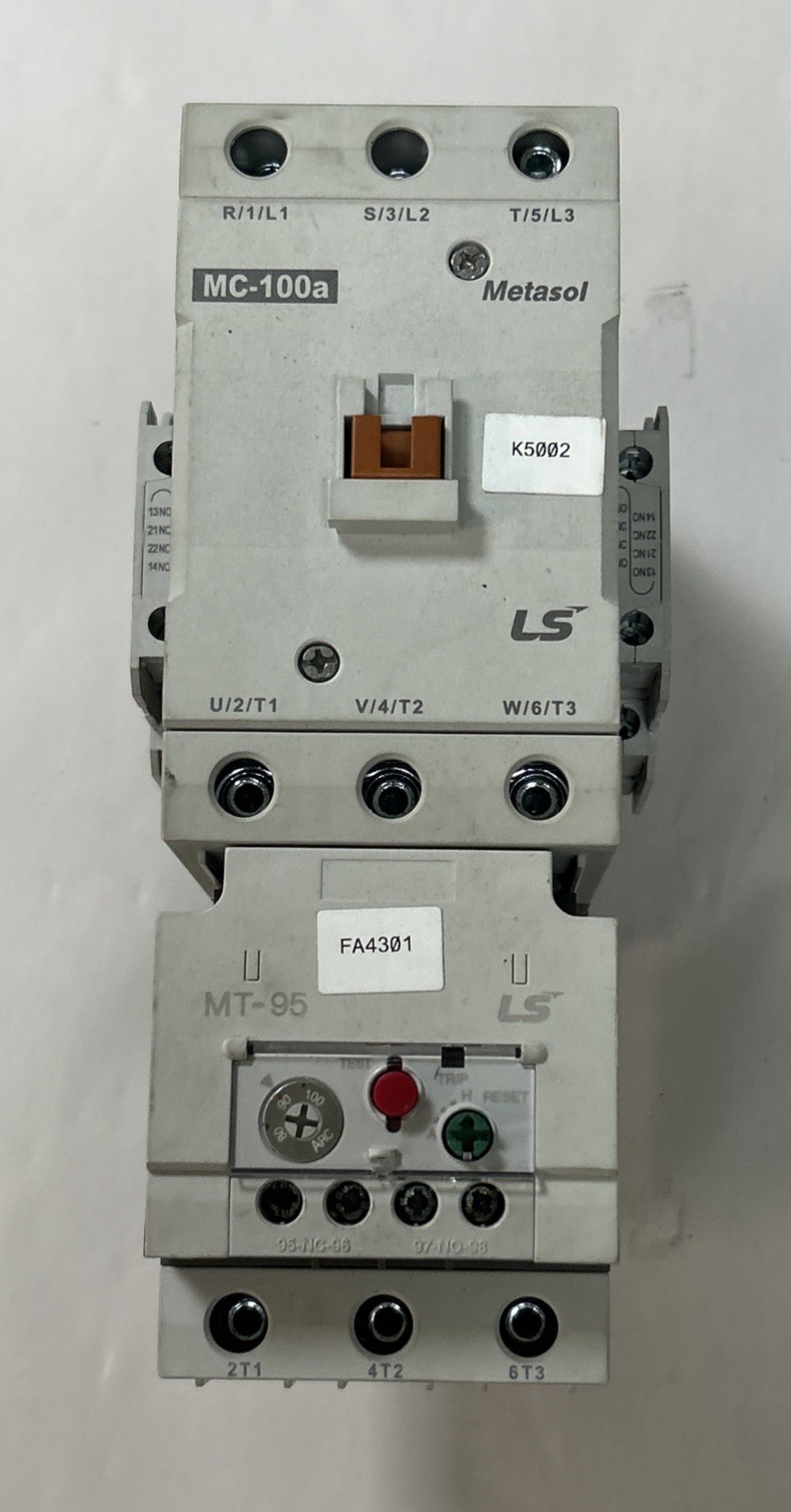 Used LS,MC-100A,CONTACTOR W/ MT-95 OVERLOAD RELAY