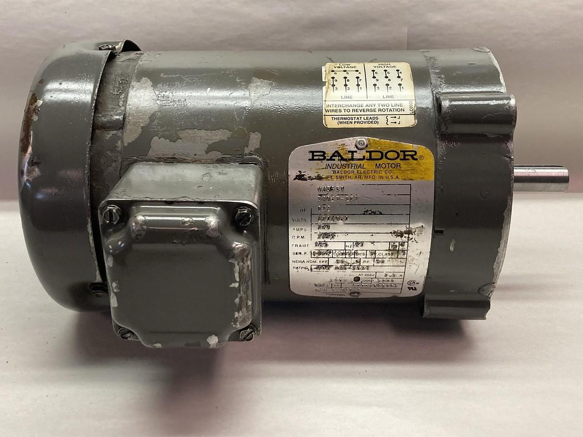 Used Baldor,VM3537,Motor 1/2HP 230/460V 3450RPM 3PH 56C Frame