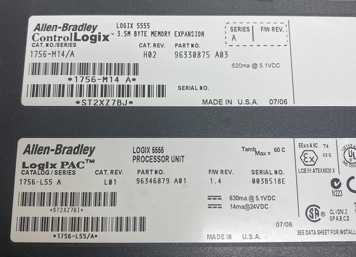 Used Allen-Bradley,1756-M14/A,ControlLogix / 1756-L55 Logix Pac