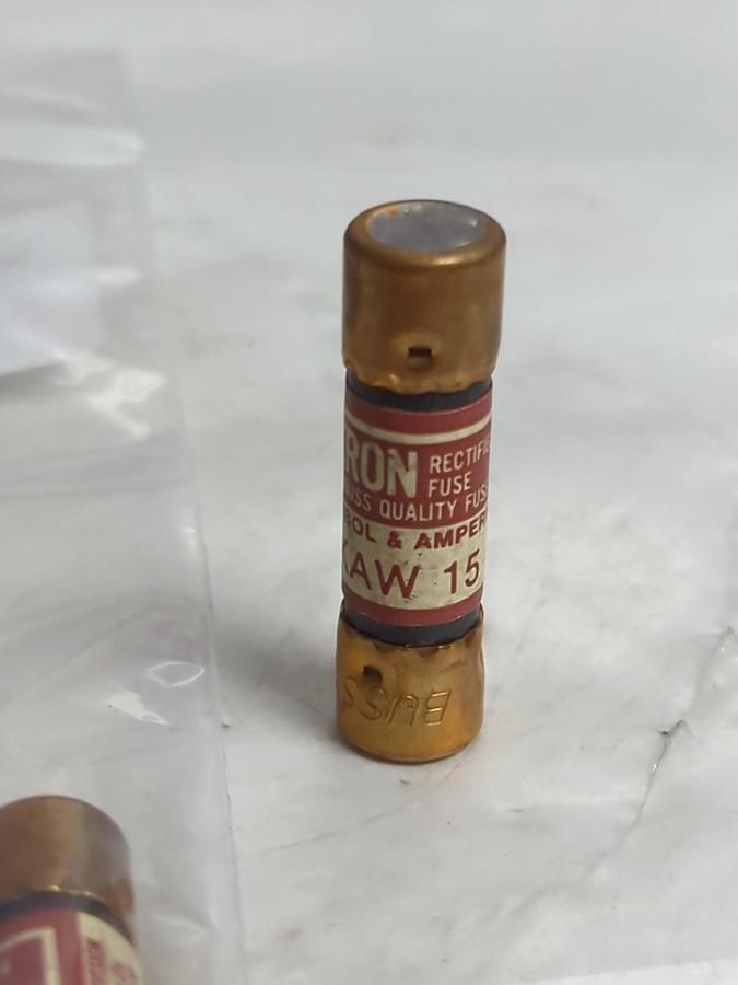 Used COOPER BUSSMANN,KAW-15,TRON 15 AMP FUSE LOT OF 5 PRE-OWNED