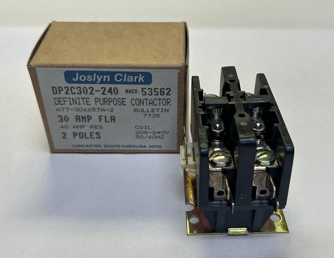 Used JOSLYN CLARK,DP2C302-240,DEFINITE PURPOSE CONTACTOR NEW