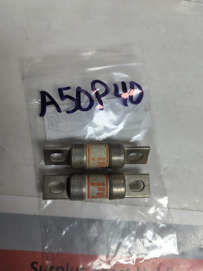 Used GOULD SHAWMUT,A50P40,AMP-TRAP 40 AMP FUSE LOT OF 2 PRE-OWNED