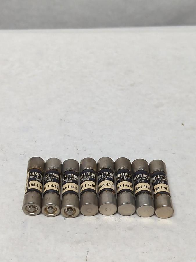 COOPER BUSSMANN,FNA 1-4/10,FUSETRON 1-4/10 AMP FUSE LOT OF 8 NOS