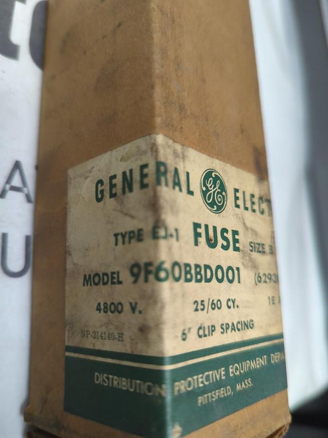GENERAL ELECTRIC,9F60BBD001,TYPE EJ-1 FUSE SIZE B 1E AMP NOS