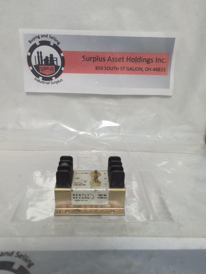 Used BENTLY-NEVADA,14386-03,PROXIMITY OUT OUT MODULE 24 VDC PRE-OWNED