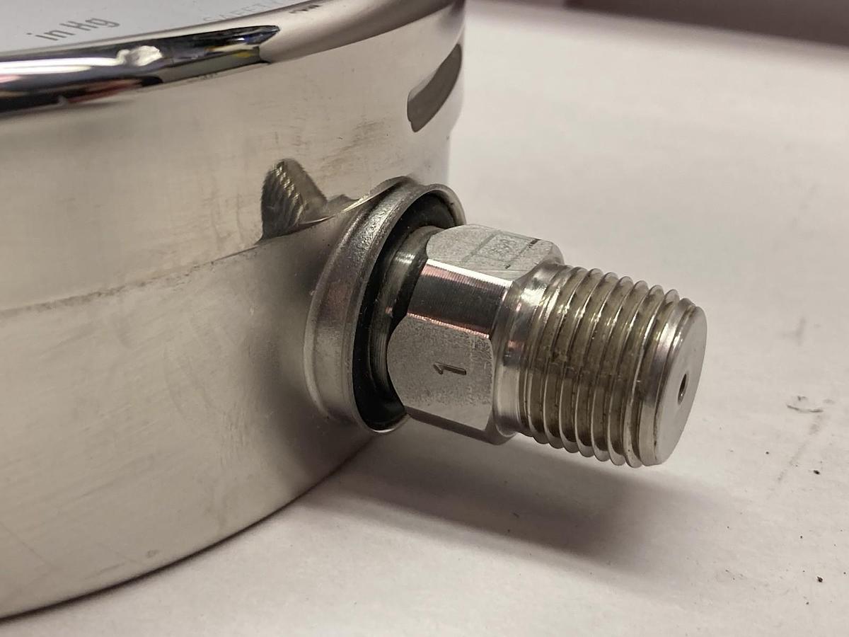 Used Noshok,316 SS,Tube and Socket Pressure Gauge -30-0 Hg