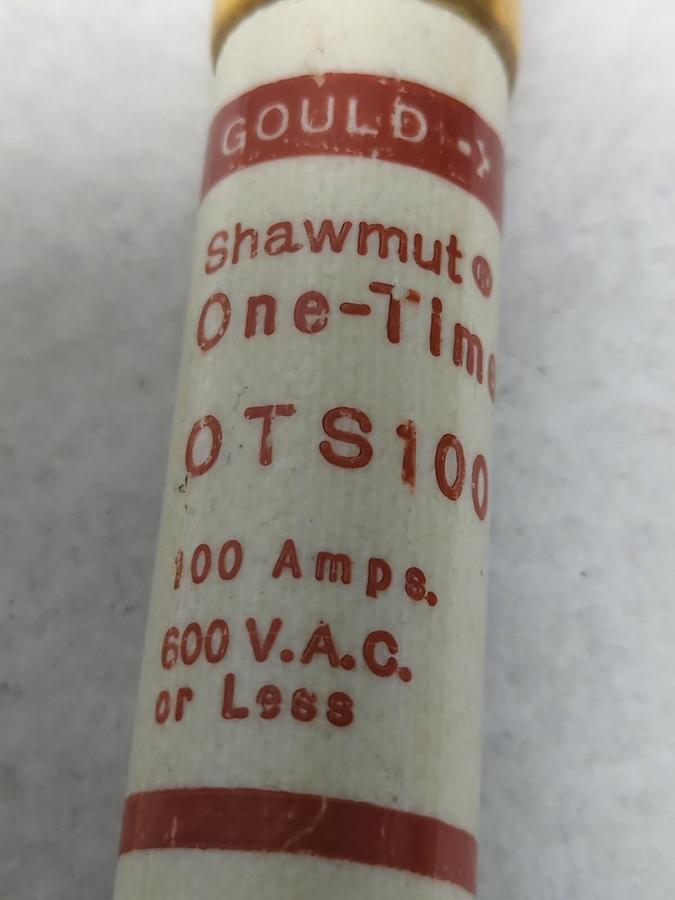 Used GOULD SHAWMUT,OTS100,ONE-TIME 100 AMP FUSE PRE-OWNED