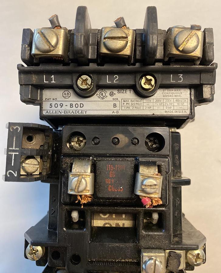 Used Allen-Bradley,509-BOD,Series B Size 1 Motor Starter 27AMP 600V 3 Pole