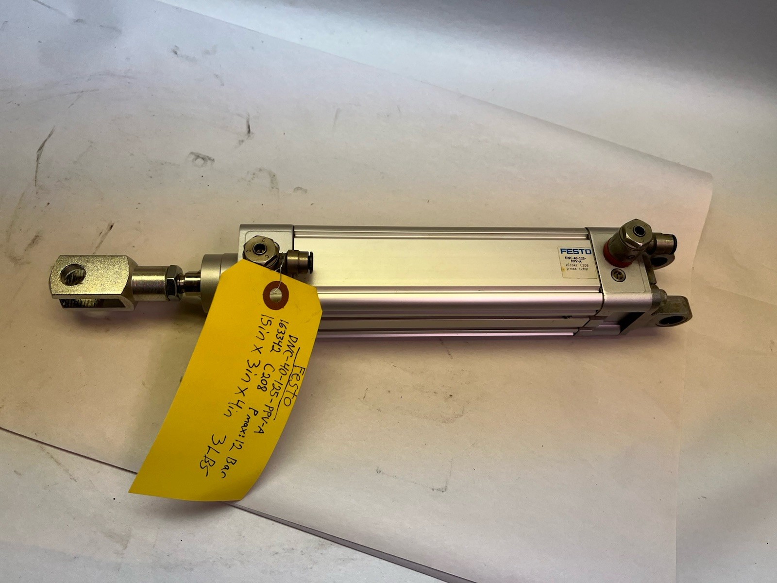 Used FESTO,DNC-40-125-PPV-A,CYLINDER BORE 40MM STROKE LENGTH 125MM