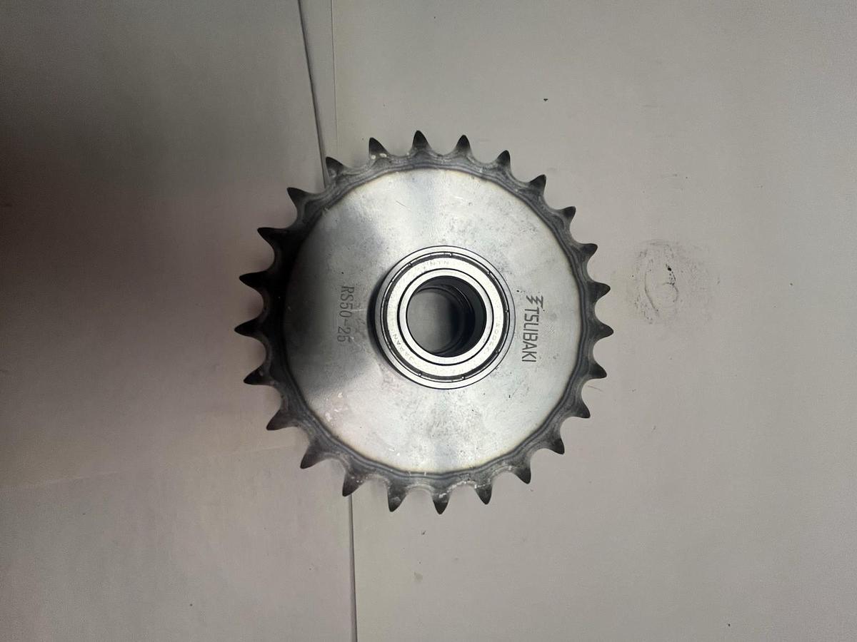 Used TSUBAKI,RS50-25,SPROCKET #50 CHAIN 25 TEETH 5/8" PITCH NTN 600SZ BEARING INSERT