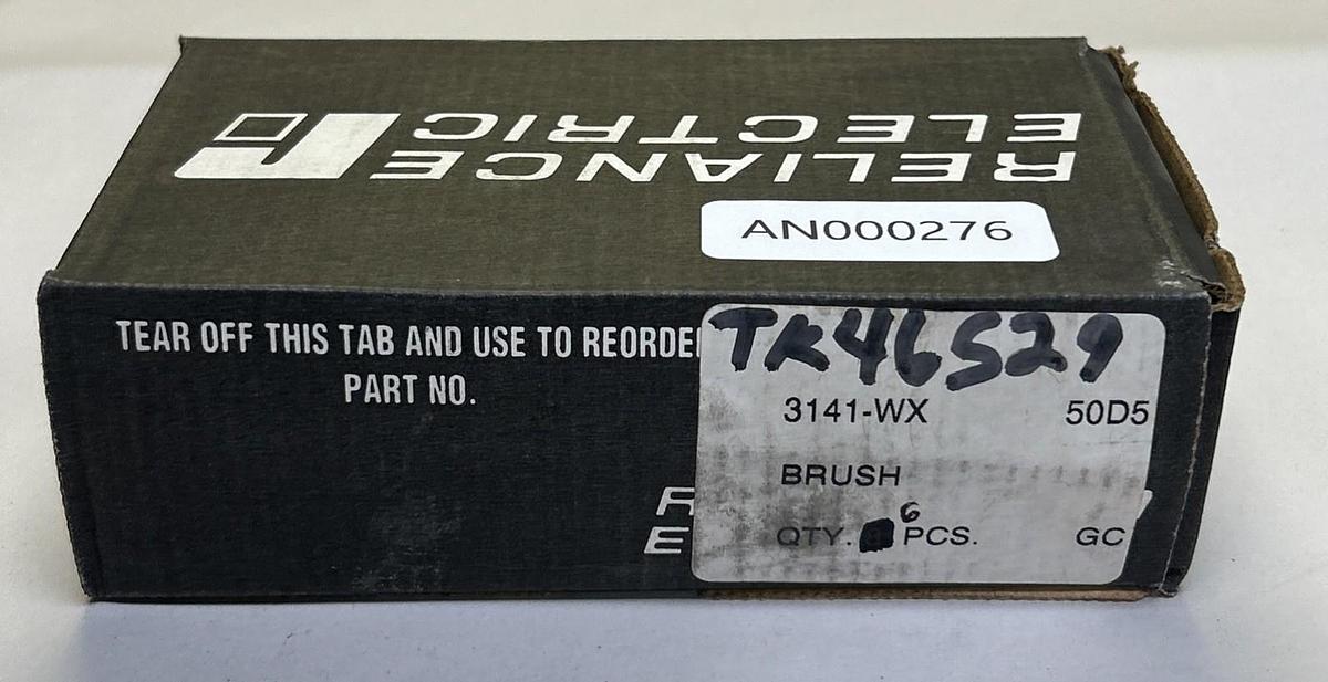 RELIANCE ELECTRIC,3141-WX,CARBON MOTOR BRUSHES BOX OF 6 PIECES NOS