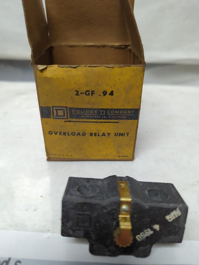 SQUARE D,GF-.94,OVERLOAD RELAY UNITES BOX OF 2 NOS