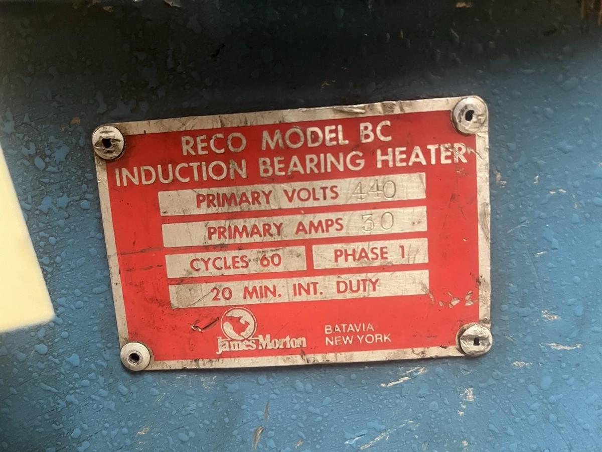 Used JAMES MORTON,MODEL BC,RECO INDUCTION BEARING HEATER 440V 1PH 30A