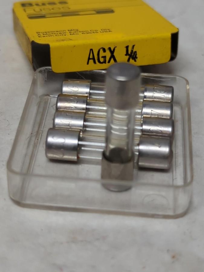 COOPER BUSSMANN,AGX 1/4,GLASS FUSE PACK OF 5 NOS