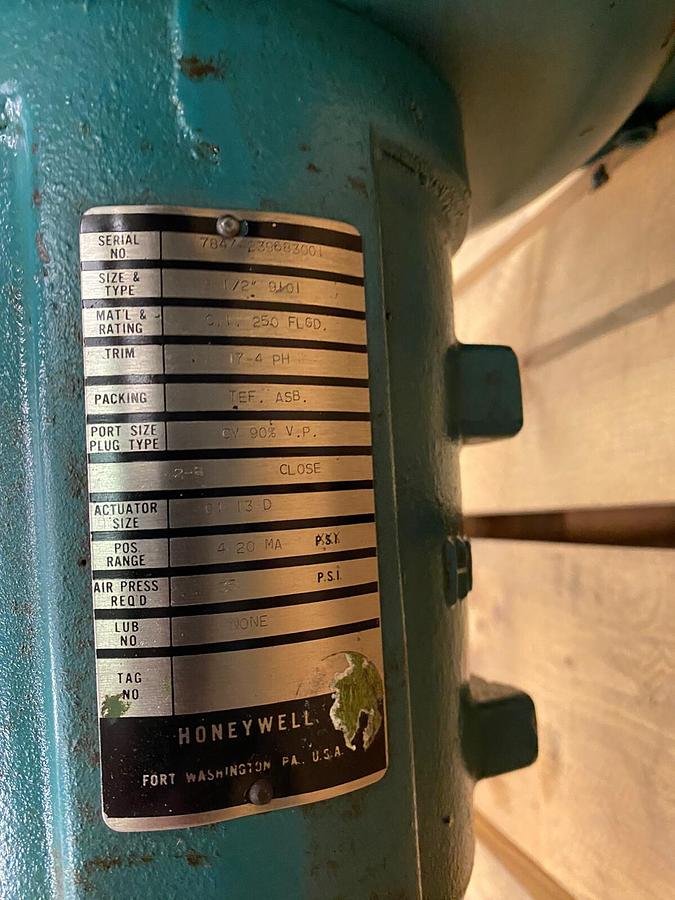 Used HONEYWELL,7847,2-1/2 INCH RATING 250 ACTUATOR VALVE