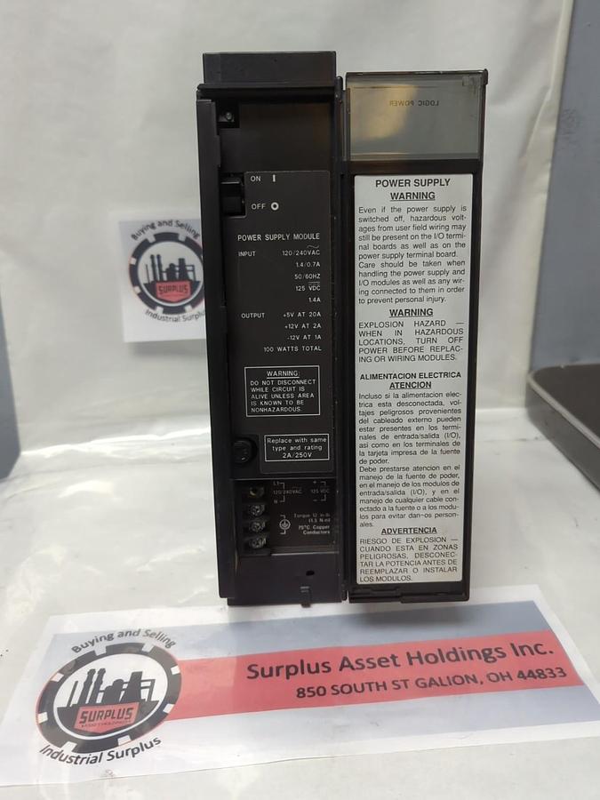 Used GE FANUC,IC697WR711F,POWER SUPPLY 100W AC INPUT PRE-OWNED