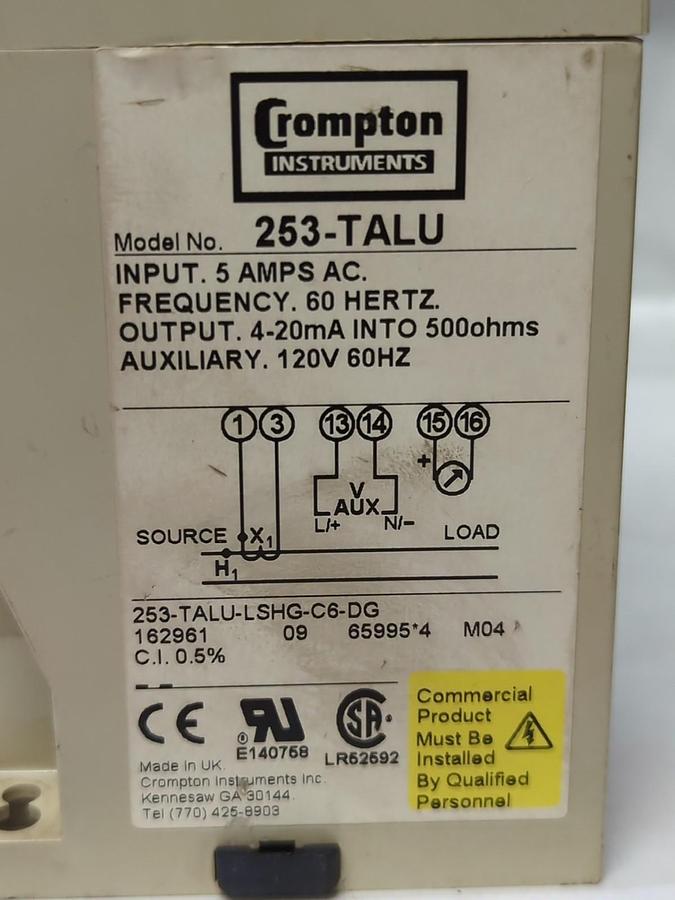Used CROMPTON,253-TALU,PALADIN 5 AMPS AC 60HZ PRE-OWNED
