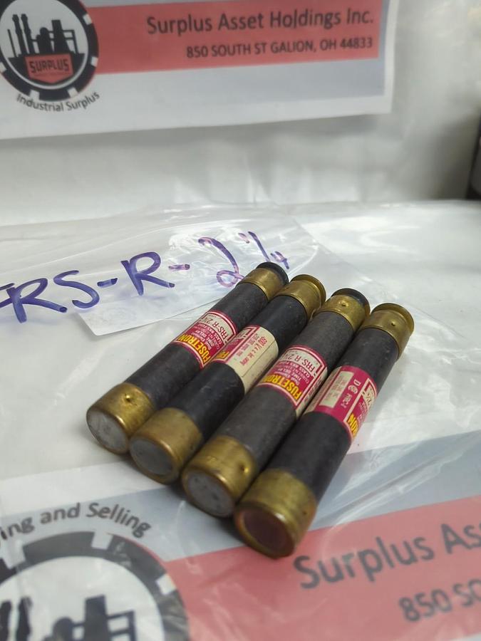 Used COOPER BUSSMANN,FRS-R-2-1/4,FUSETRON 2-1/4 AMP FUSE LOT OF 4 PRE-OWNED