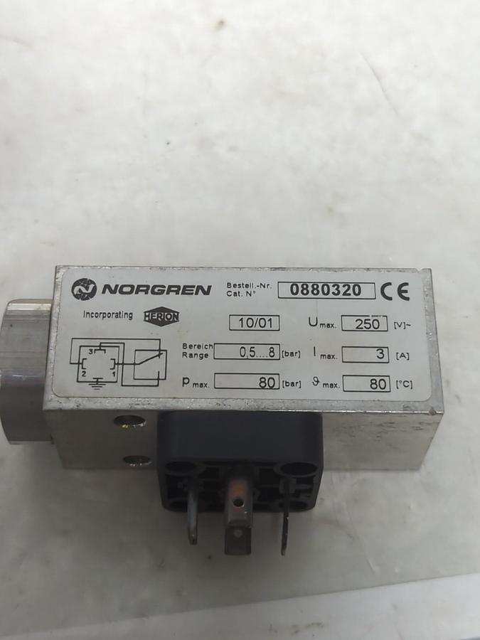 NORGREN,0880320,PRESSURE SWITCH 250V NOS