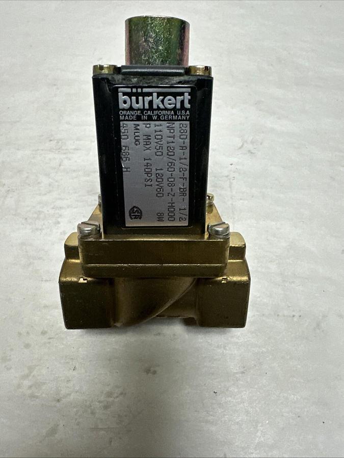Burkert,2850-A-1/2-F-BR-1/2,Safety Shut Off Valve NEW