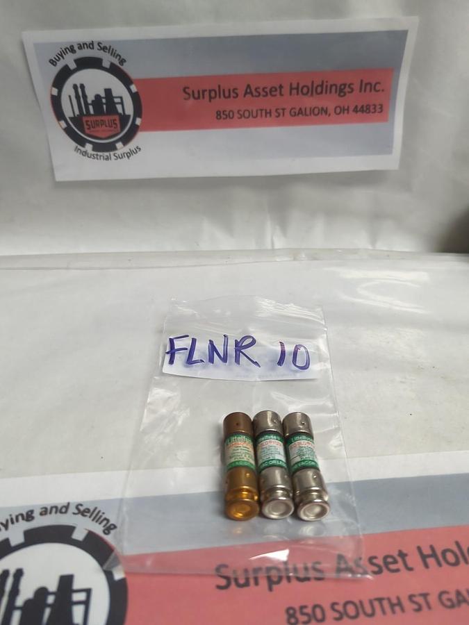 Used LITTELFUSE,FLNR-10,SLO-BLO 10 AMP FUSE LOT 3 OF PRE-OWNED