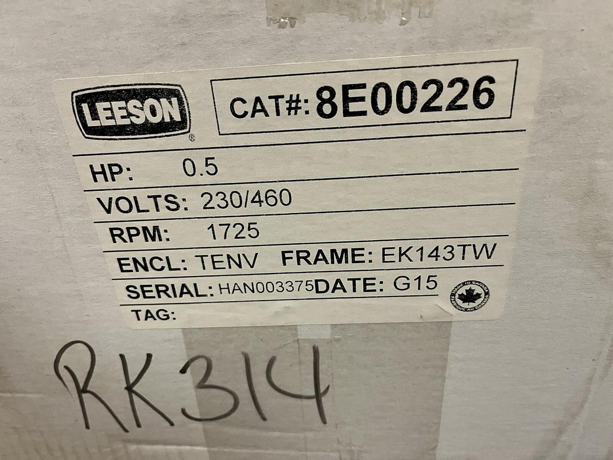LEESON,8E00226,SLIP RING MOTOR, .5HP 1725RPM 230/460V FRAME EK143TW