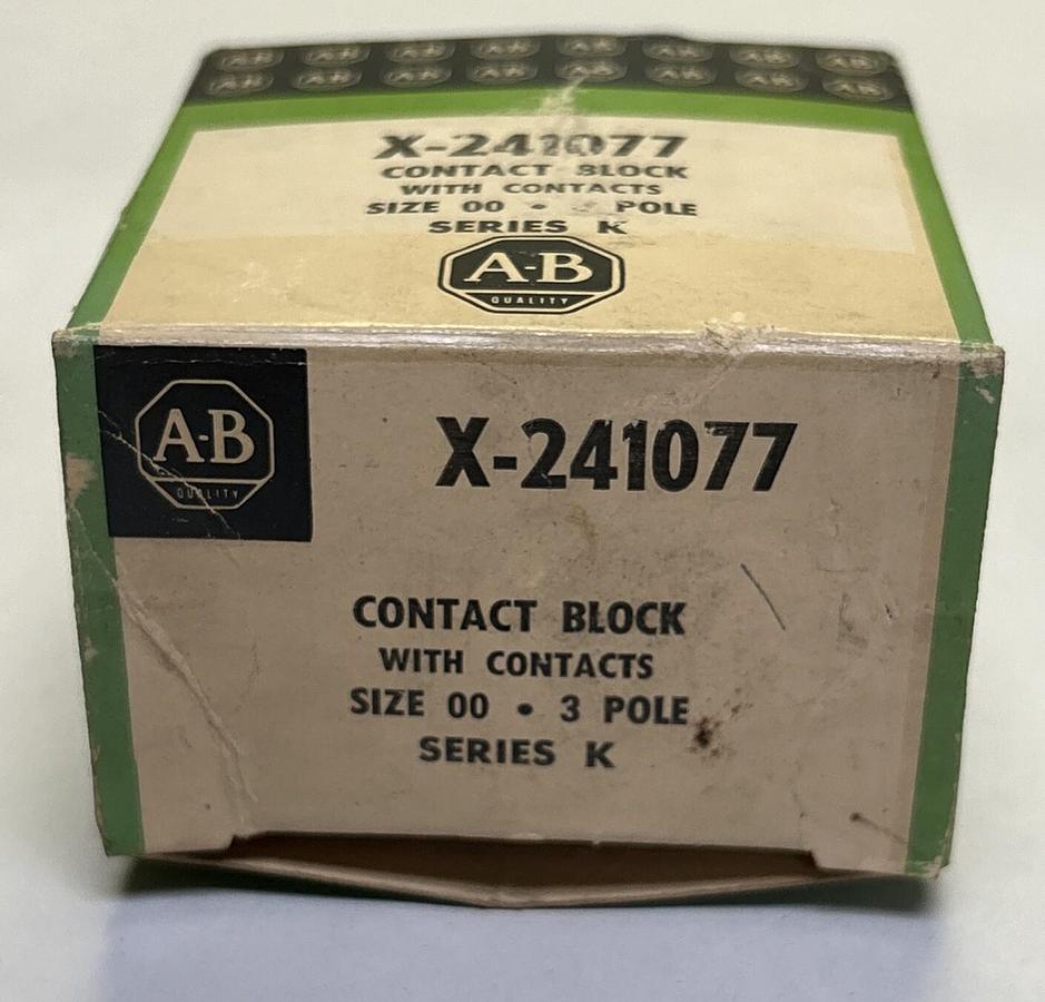ALLEN BRADLEY,X-241077,CONTACT BLOCK SIZE 00 3P NOS