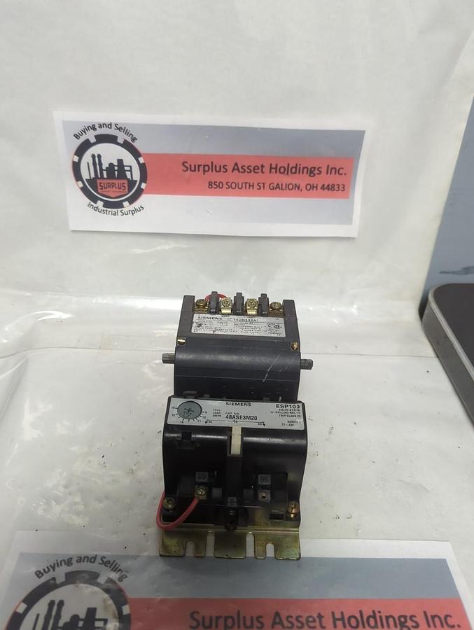 Used SIEMENS,14DS-132A,SIZE1 STATER WITH OVERLOAD RELAY 48ASE3M20 PRE-OWNED