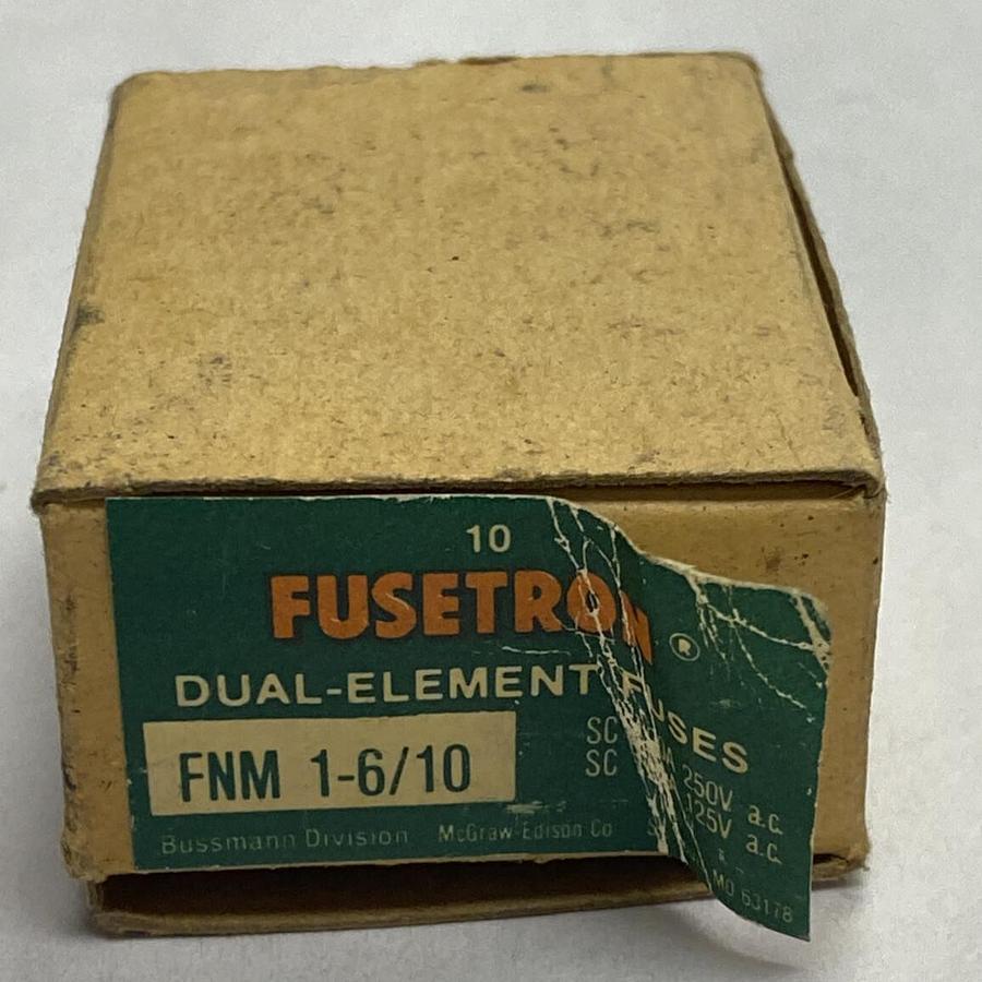 Cooper Bussmann,FNM-6/10,Fusetron Lot Of 8 NOS