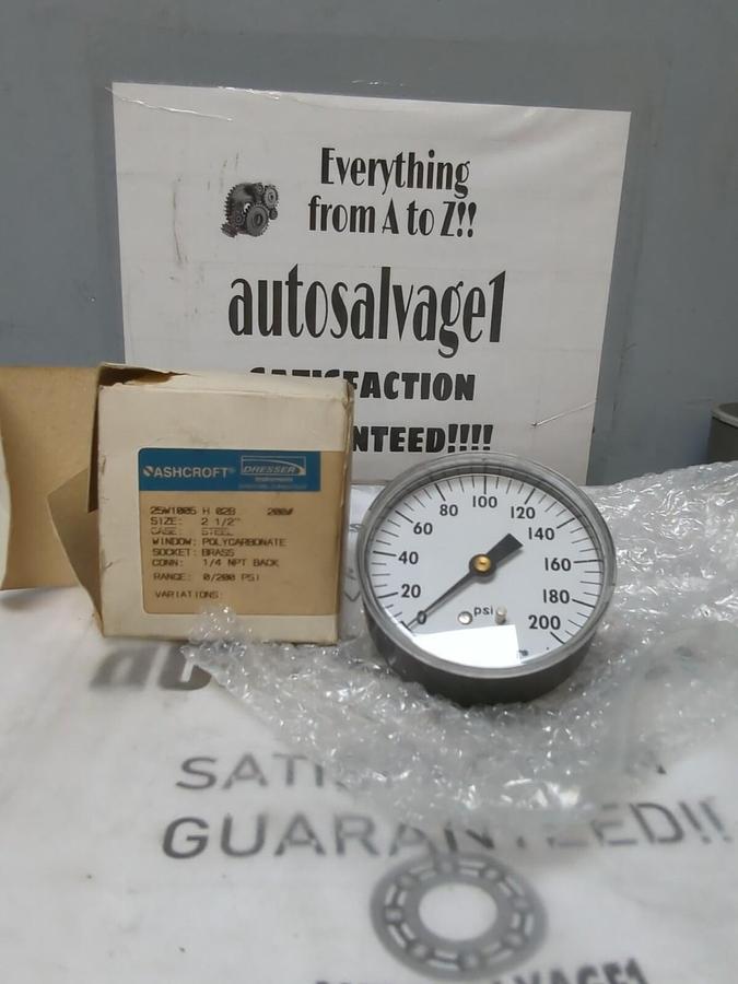 ASHCROFT,25W1005 H 02B,GAUGE 2-1/2 INCH 1/4 INCH NPT NOS